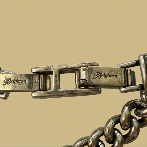 Brighton Urban Lights Curb Silver Chain Necklace with Crystals - Picture 3 of 4